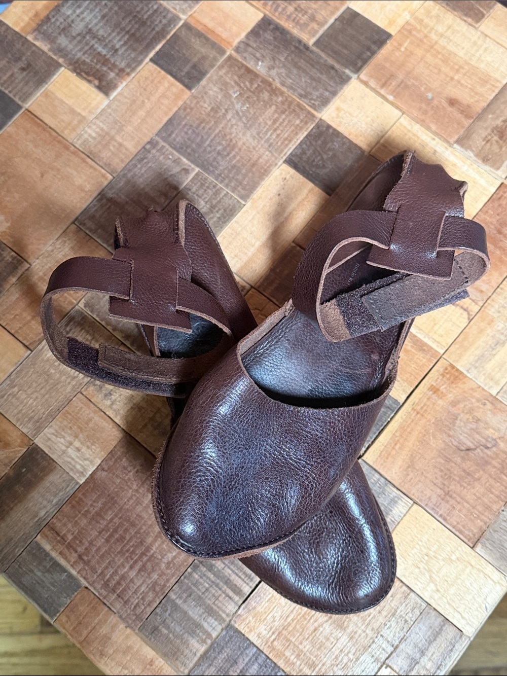 🥿 Trippen Brown Leather Platform Slingback Heels EU 38 (8 US) Germany - Picture 9 of 9